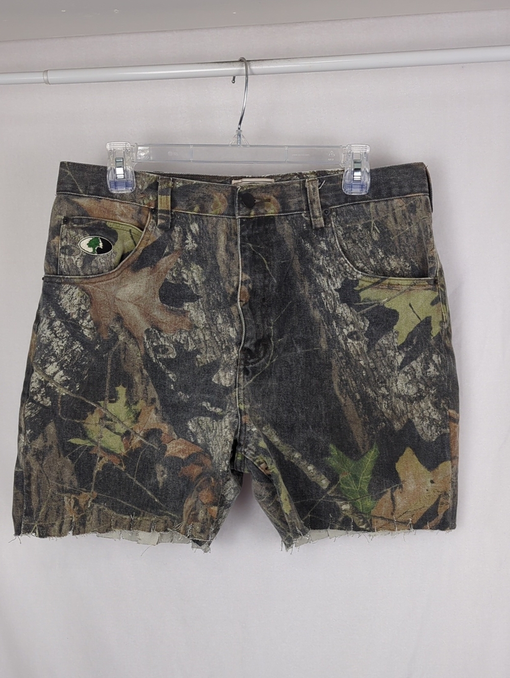 MOSSY OAK Men's Denim Realtree Camo Cutoff Shorts